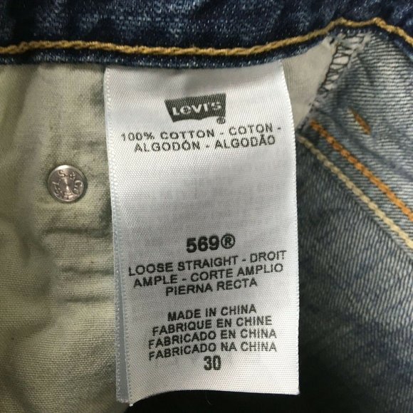 Levis Mens 569 Loose Straight Denim Shorts 30 Blue Jean - Picture 7 of 8